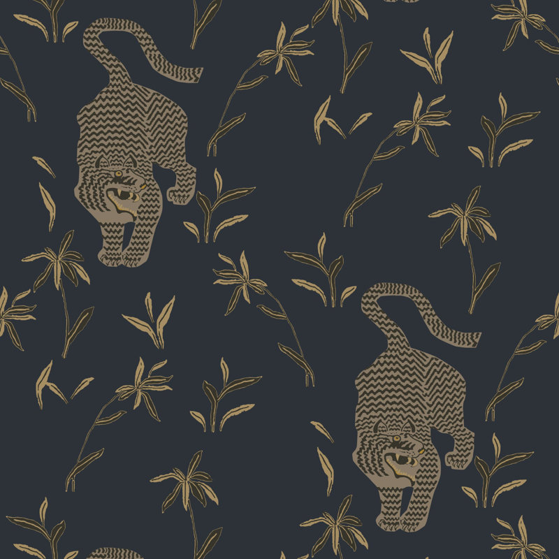 Tigre traqué - Papier peint encrier