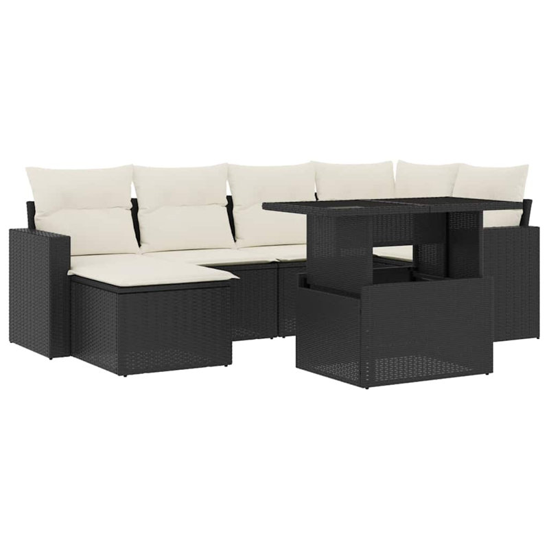 Vidaxl Garden Sofa Set Black, Cream White