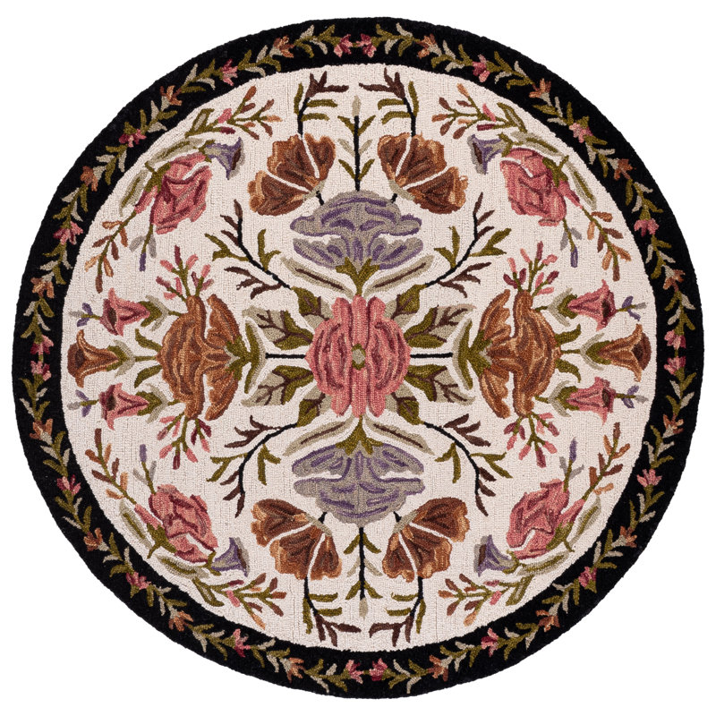 Jardin Hand Tufted Wool;Cotton Floral Indoor Rug, Round 6'