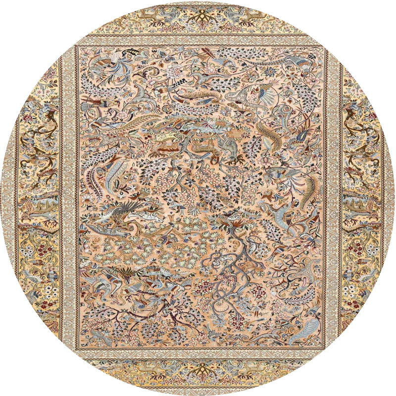 Oriental Indoor Rug, Round 5'