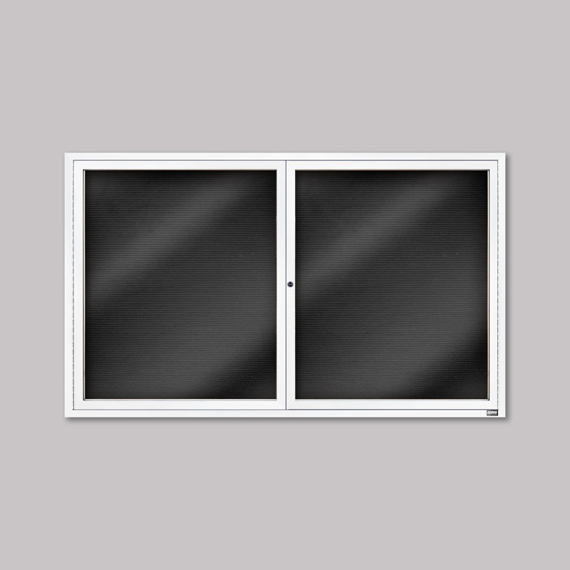 Tableau d'affichage mural fermé pour armoire d'annuaire, Blanc thermolaqué, Deux, H 36 po x l 60 po