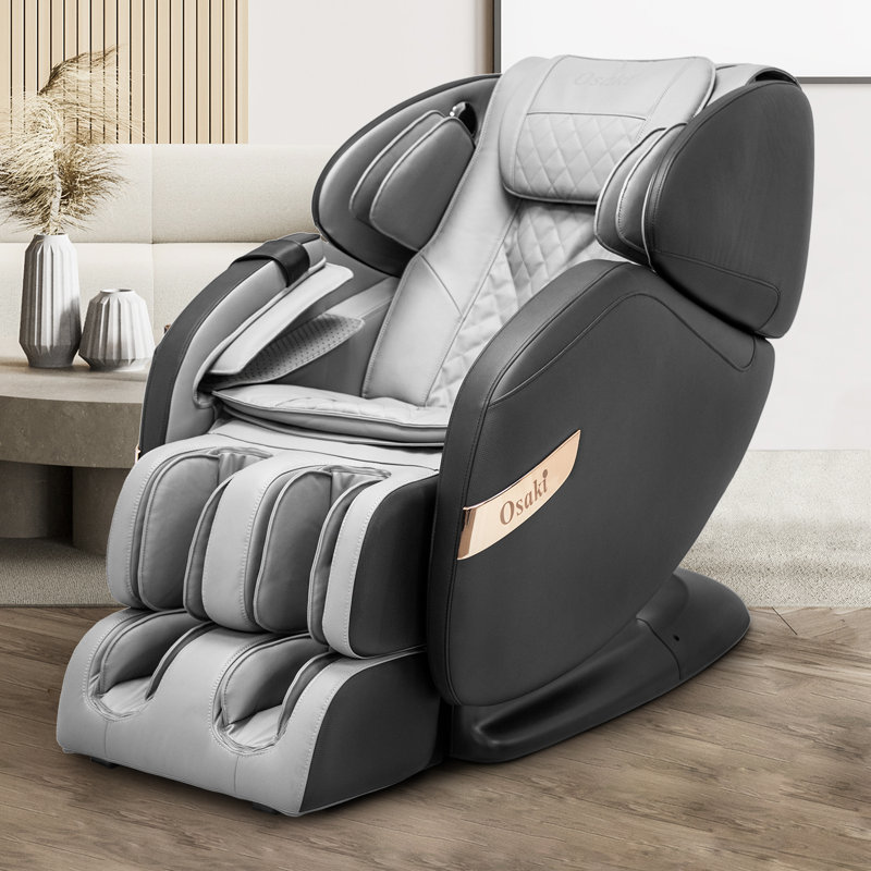 Titan Chair OS-Champ Zero Gravity Massage Chair, Black/Gray Faux Leather