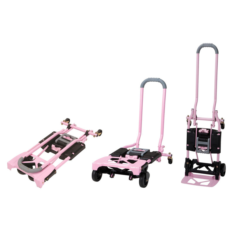 COSCO Shifter Multi-Position Folding Hand Truck and Cart, Black / Pink