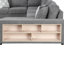 Salon en U de 109 pouces avec 2 portes, lit gigogne, méridienne de rangement, lit et rangement gris, large