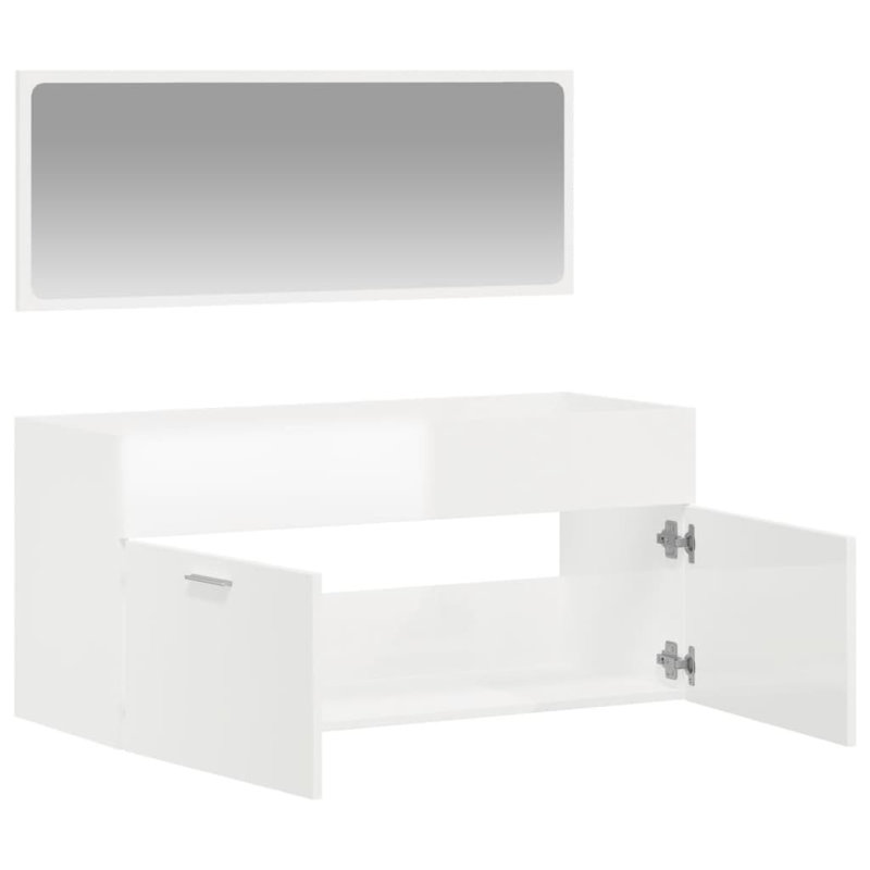 Kolling Freestanding Bathroom Cabinet, High Gloss White