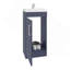 Meuble-lavabo sur pied avec lavabo en résine, meuble de rangement moderne pour l'organisation de la salle de bain