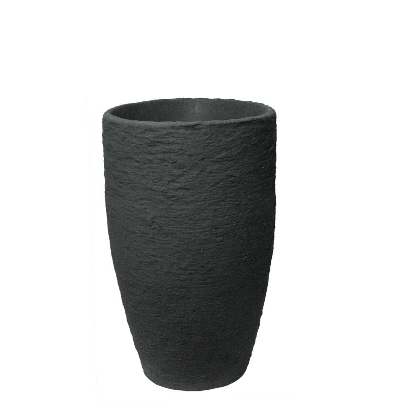 Callan Tall Double Walled Pot Planter, Charcoalstone, 20.5" H x 12.6" W x 12.6" D