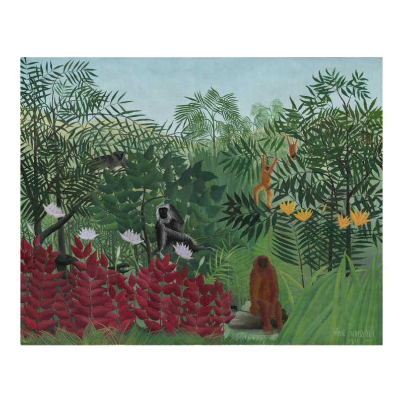 «Tropical Forest with Monkeys» par Henri Rousseau - Impression giclée, H 22 po x l 28 po