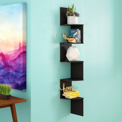 Wall Mount Floating Radial Corner Shelf