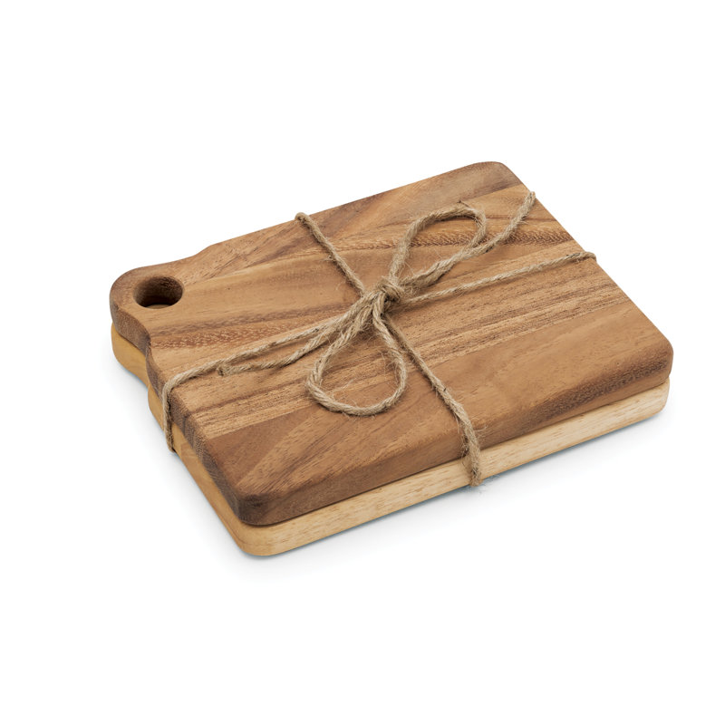 Ensemble de 2 planches à découper en bois d'acacia Gourmet