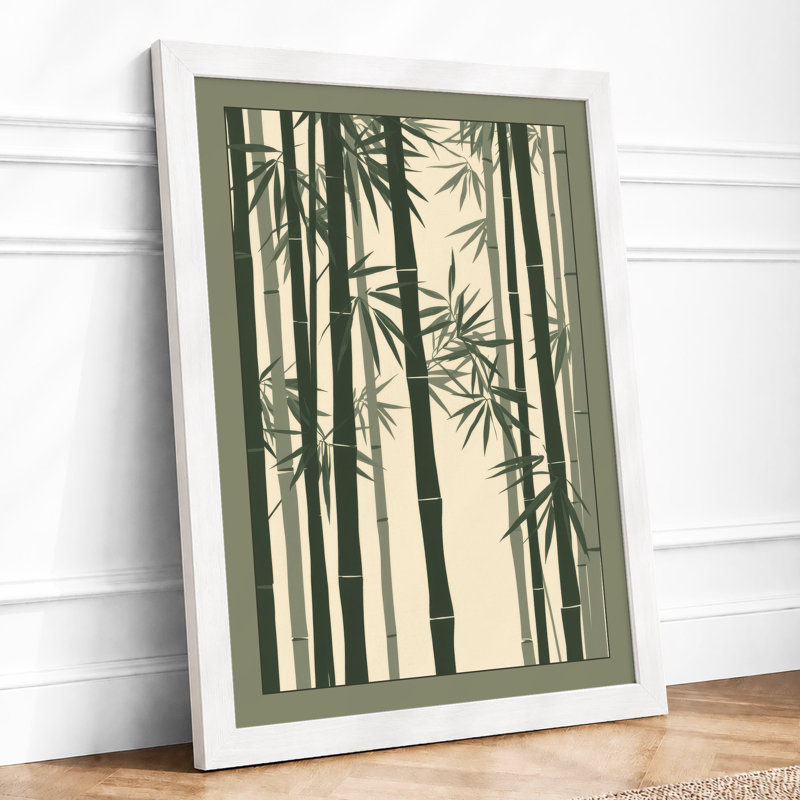Quiet Bamboo Forest Japandi - Print, A3 - 42.0 x 29.7 cm, White