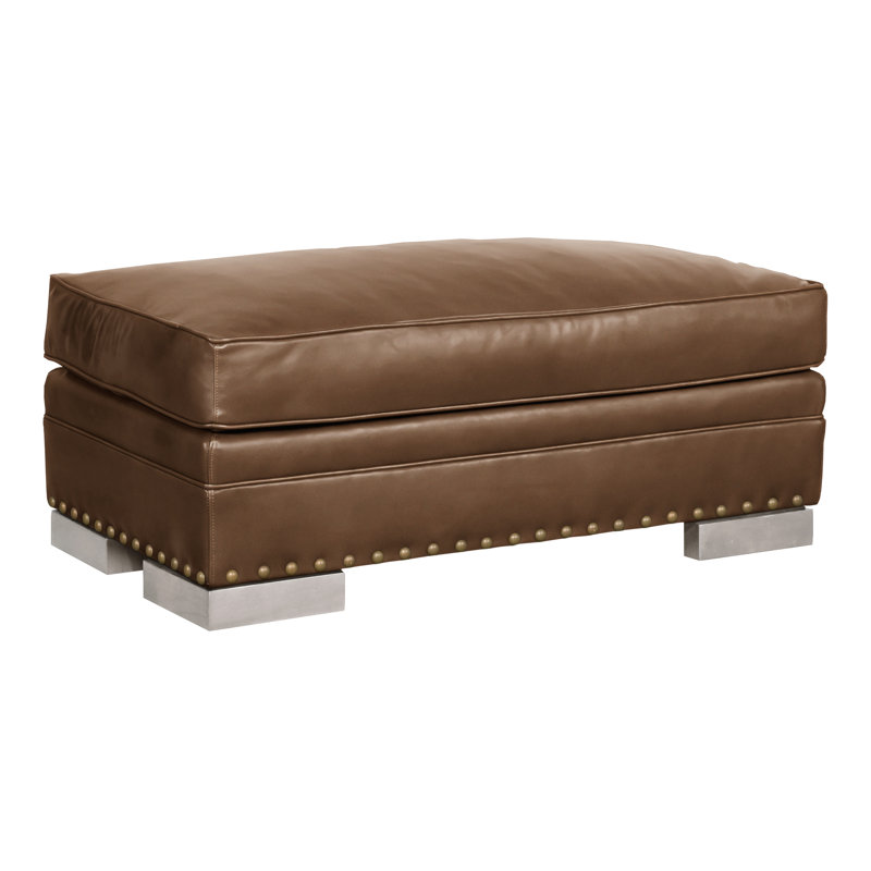 Riverside 44" Ottoman & Half, Dove Gray, Yes, Gatsby Brown Sugar Genuine Leather