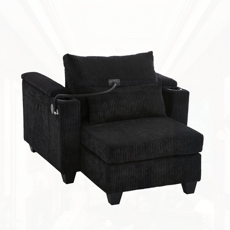 Méridienne convertible, Noir