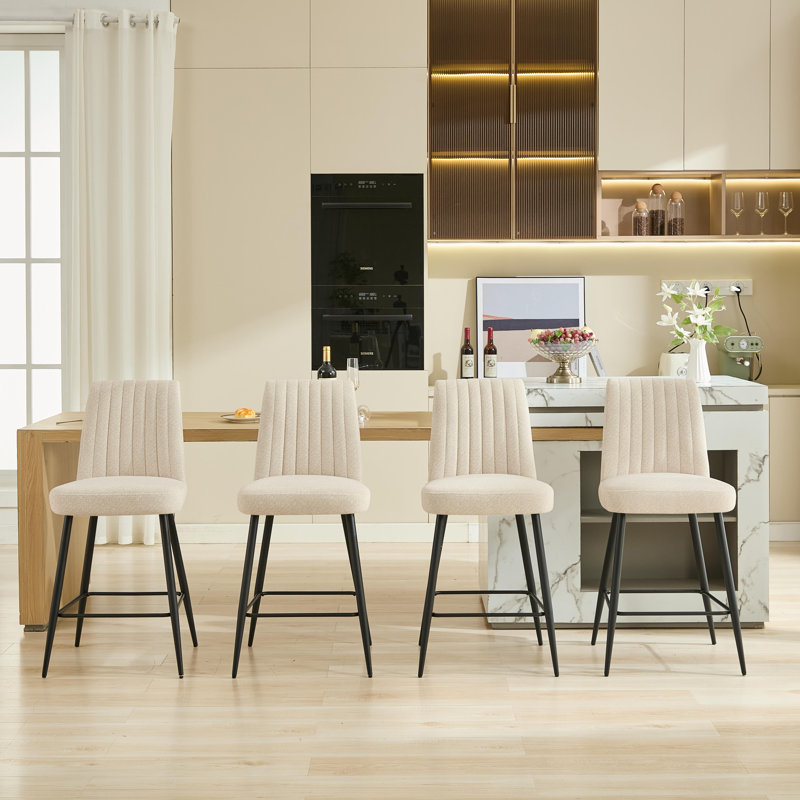 Ensemble de tabourets de bar Havenleigh, Beige