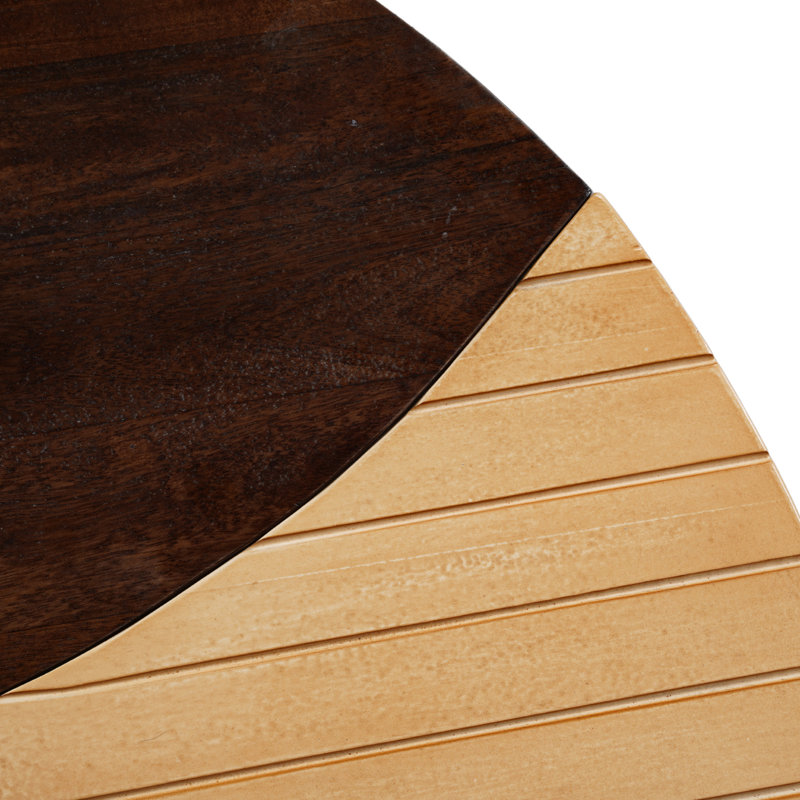 Table basse 35 pièces 2 pièces avec structure en fer, plateau en bois de manguier 2 tons