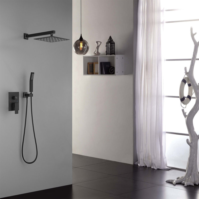 10 Inch Shower Head Bathroom Luxury Rain Mixer Shower Complete Combo Set Wall Mounted