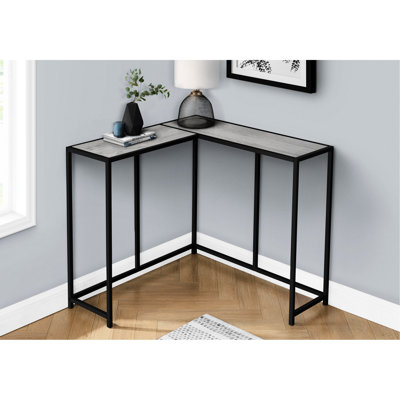 Modern Bedroom Console Table In Grey - Narrow And With Metal Frame Laminate Living Room Black For Decor