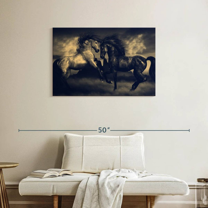 «Crowle Two Epic Horses», H 24 po x l 36 po