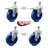 5 Inch SS Solid Polyurethane ½ Inch Threaded Stem Caster Set 2 Total Lock Brake