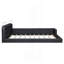 Grand lit plateforme tapissier avec 2 lampes de lecture, noir