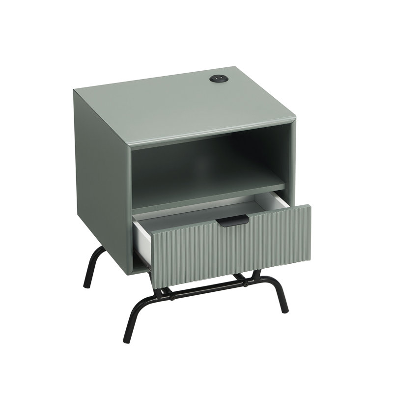 Ayvia End Table with Storage, Green