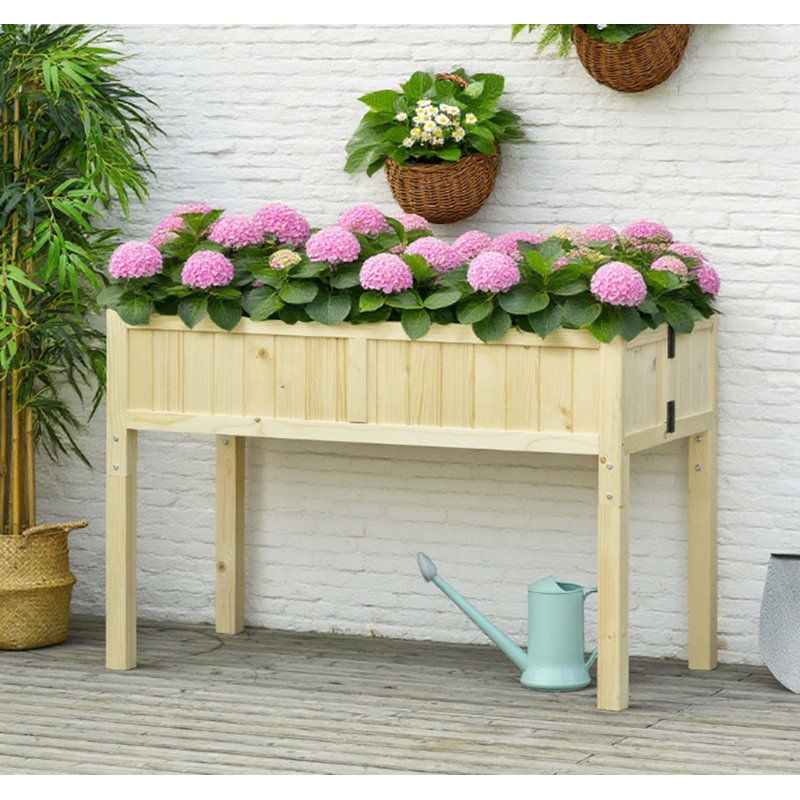 Jardinière surélevée avec jardin