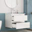 Ensemble de meuble-lavabo 24 po avec lavabo, armoire avec 2 grands tiroirs, système de fermeture en douceur, 2 grands tiroirs, conception sans poignée, assemblage facile, blanc brillant-724303236