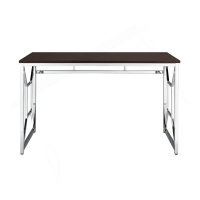 Martha Office Workspace Desk MDF/Chrome In Brown