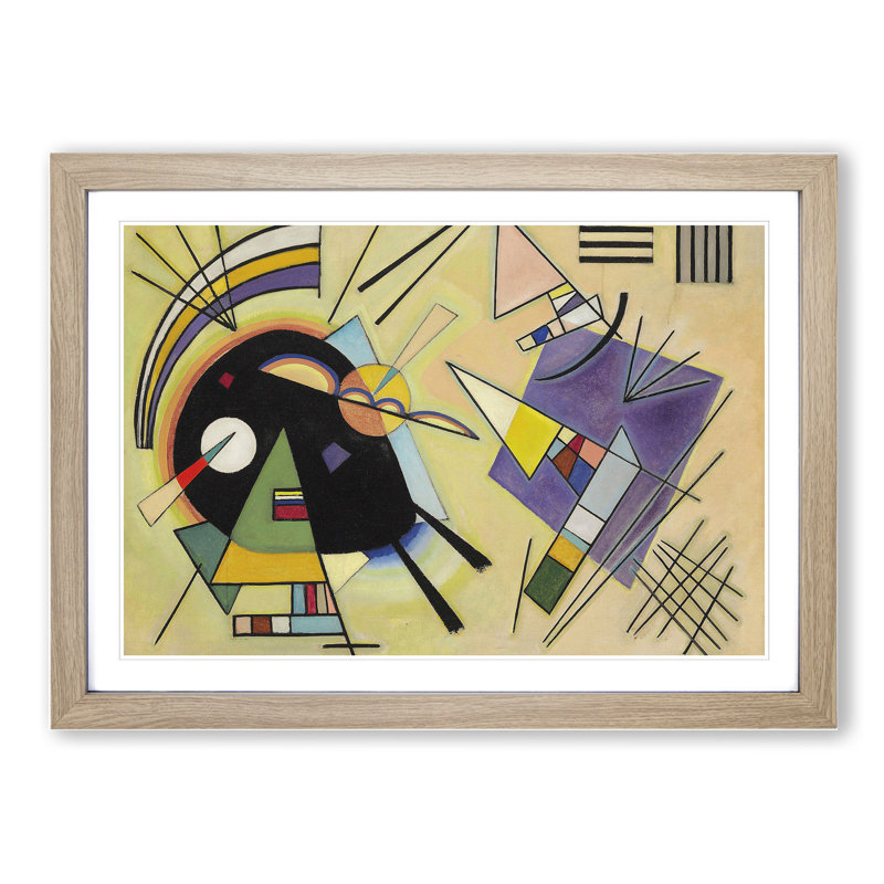 Black and Violet by Wassily Kandinsky - Picture Frame Painting, 27cm H x 36cm W x 2cm D, Oak Framed