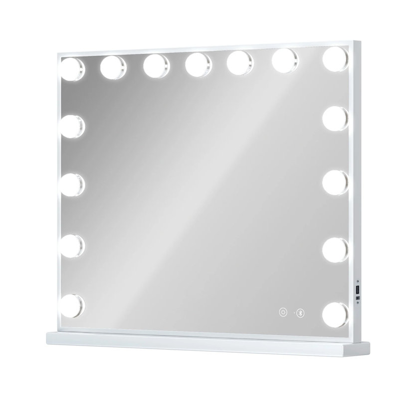 Miroir d'appoint mural et miroir Bluetooth, verre métallique, maquillage moderne