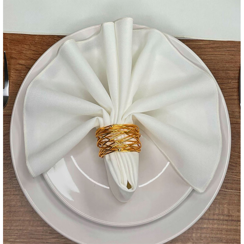 Atara Polyester Solid Colour Square Napkin, Ivory
