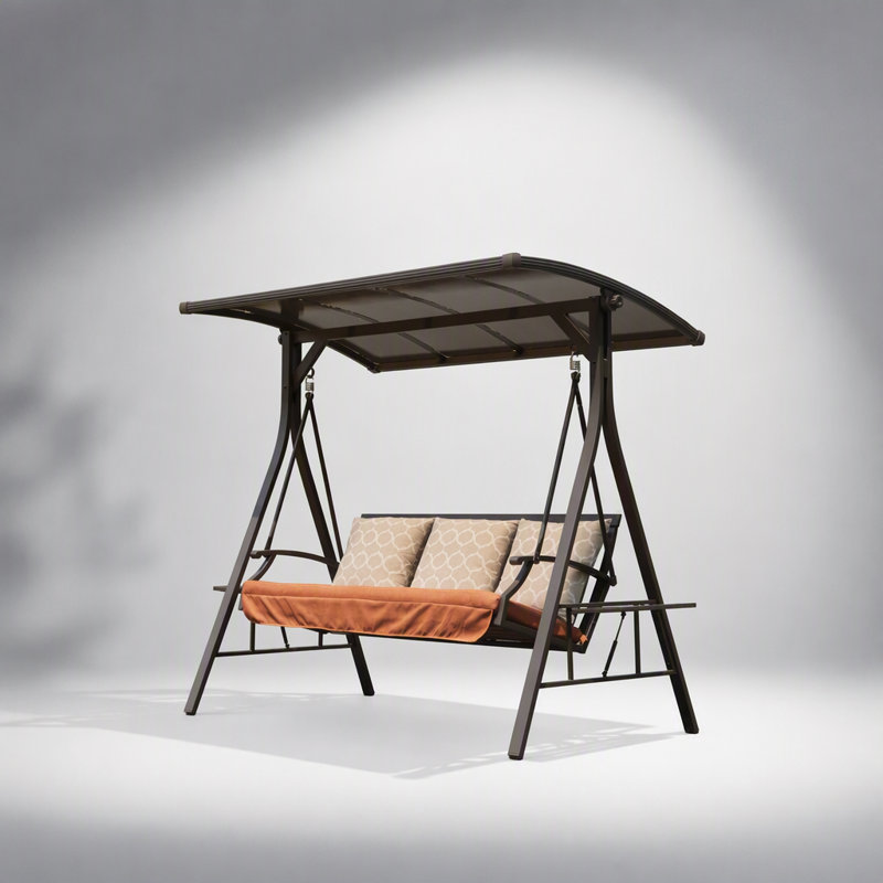 Balancelle de terrasse/véranda 3 places avec auvent réglable et coussins confortables pour se détendre et se divertir en plein air