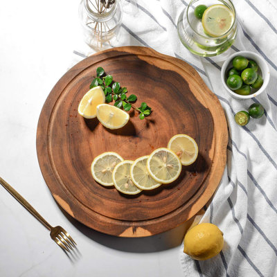 Chopping Board Wooden Cutting Boards for Kitchens Round Non-Spliced Acacia Wood