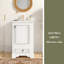 Meuble-lavabo de 20 po avec lavabo en céramique, porte à fermeture en douceur, tablette ajustable en forme de U-116142488
