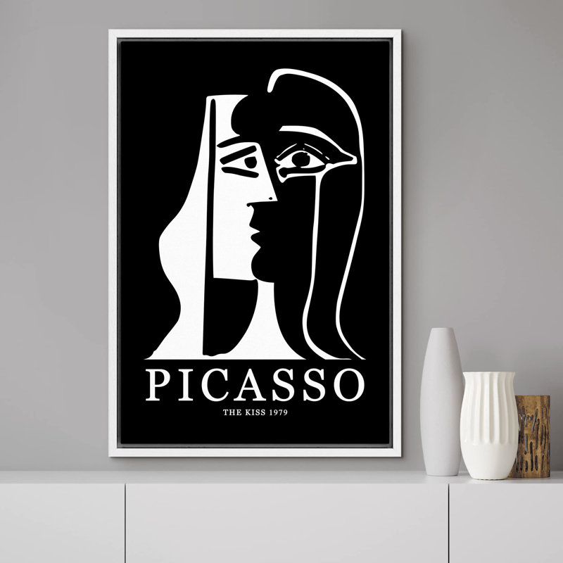 Oeuvre classique "Formes de portrait géométrique noir et blanc Picasso" sur, H 36 po x l 24 po, Blanc