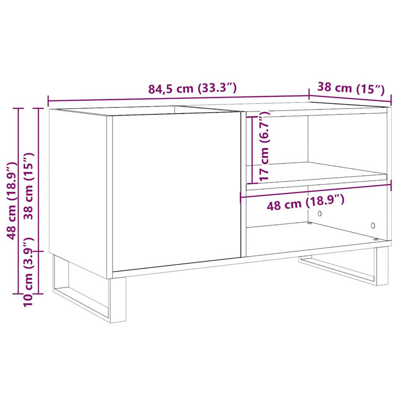 48cm H Media Cabinet, Old Wood