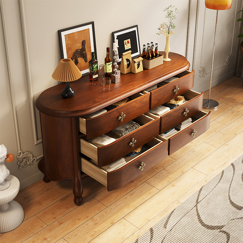 Akhiya 55.12 " W 6 - Drawer Dresser, Brown