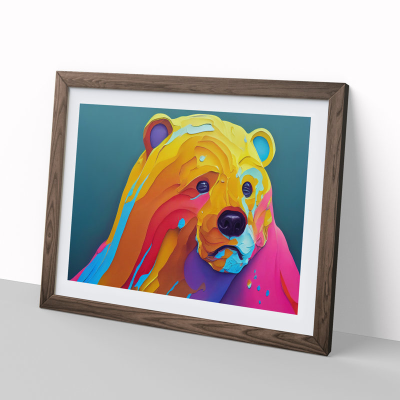 Bear Paint Splash Vol.4 - Framed Print, Walnut, 34cm H x 46cm W x 2cm D