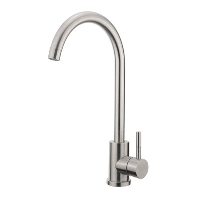 Robinet de bar Dakota Seyra contemporain à poignée unique pour cuisine, nickel brossé.