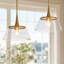 Luminaire suspendu pour îlot de cuisine 1 lumière à intensité variable avec dôme en verre bullé pour salle à manger (ensemble de 2)