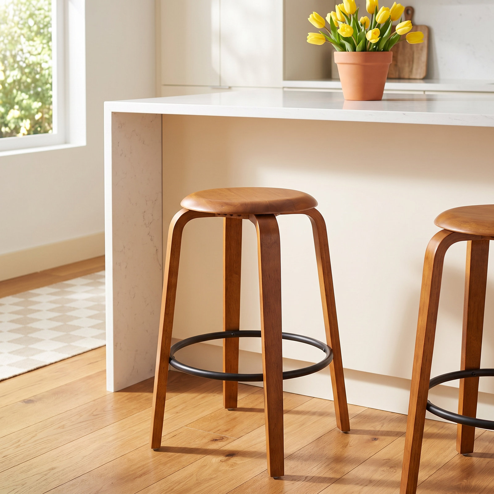 Eves 26" Bar Stool, Walnut