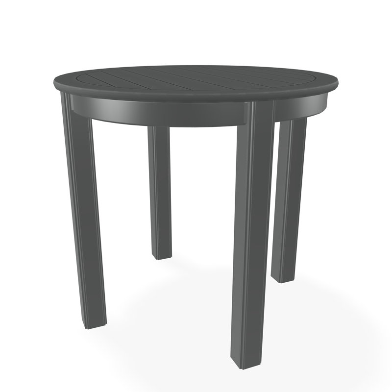 Outdoor Round Side Table, Gray/Graphite, Acrylic