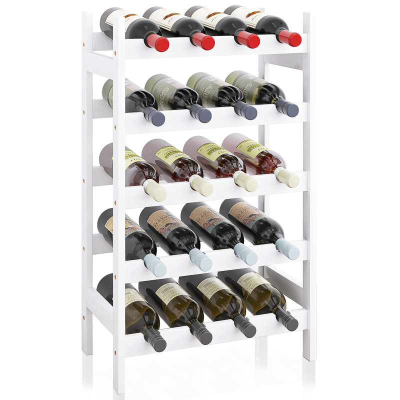 20 Bottle Wine Bottle Rack, White