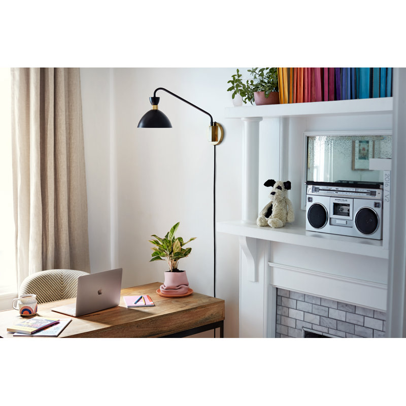 Kiyana Steel Swing Arm Sconce, Black