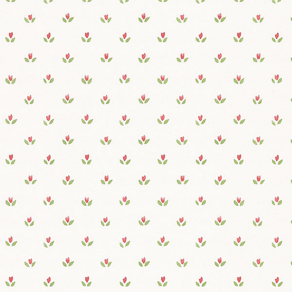 Papier peint tulipe 32,7 pi x 20,5 po Fresh Kitchens V, Rouge / Vert