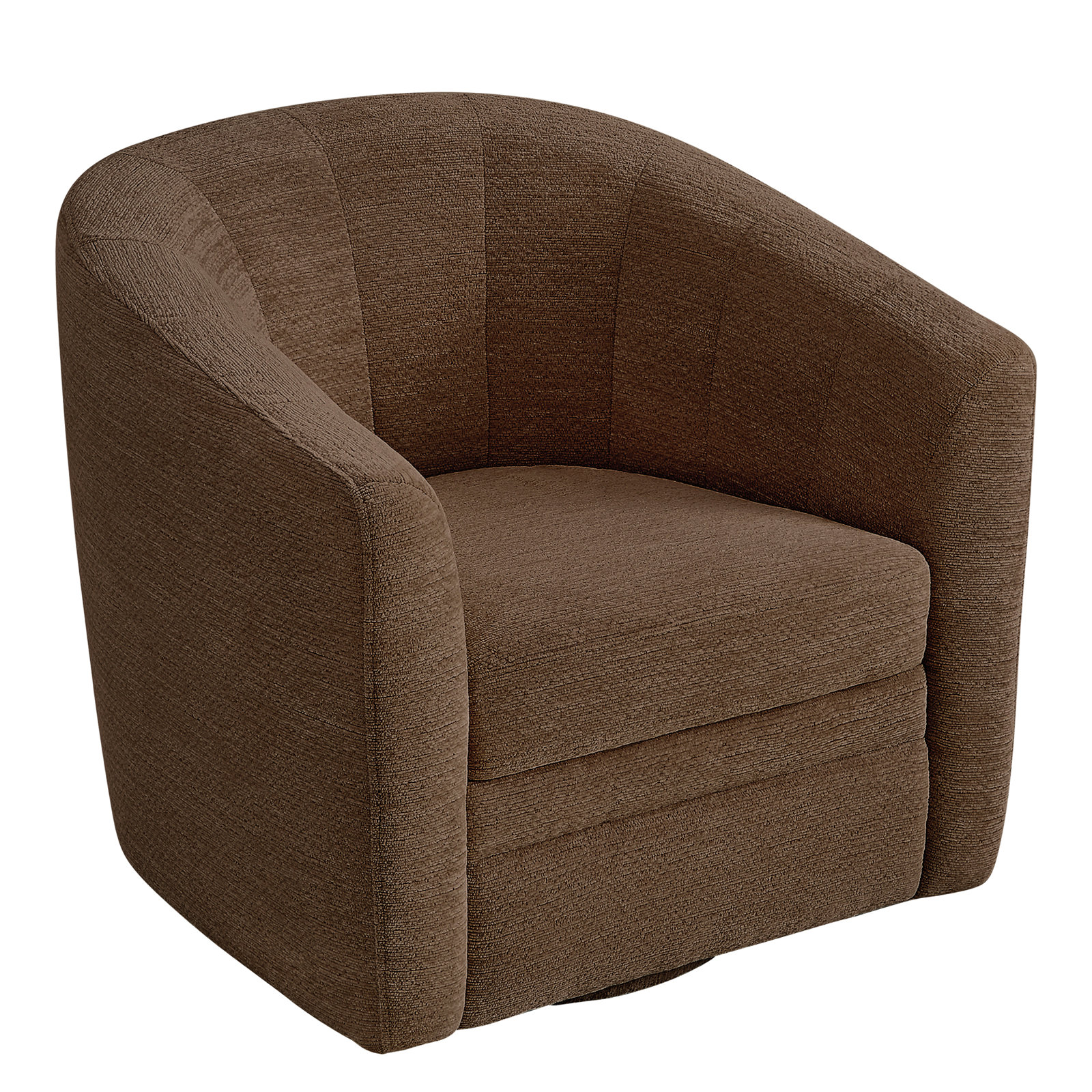 Eucalyptus Swivel Barrel Chair, Dark Brown