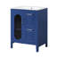 Meuble-lavabo bleu 24 po avec lavabo, tablette réglable, deux tiroirs, porte, porte en bois massif et matériau moderne-1907805288