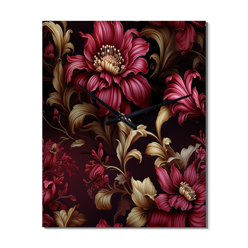 Jamykal - Horloge murale moderne florale, H 28 po x l 12 po x P 1 po