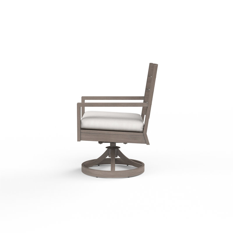 Laguna Swivel Patio Dining Armchair with Cushion, Canvas Natural Sunbrella® Canvas