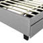Lit plateforme tapissier avec rangement en lin gris, lit gigogne simple et tête de lit-1508031012